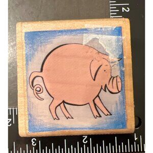 Pig Wood Mounted Rubber Stamp By Rubber Stampede Piggly Wiggly A2519C